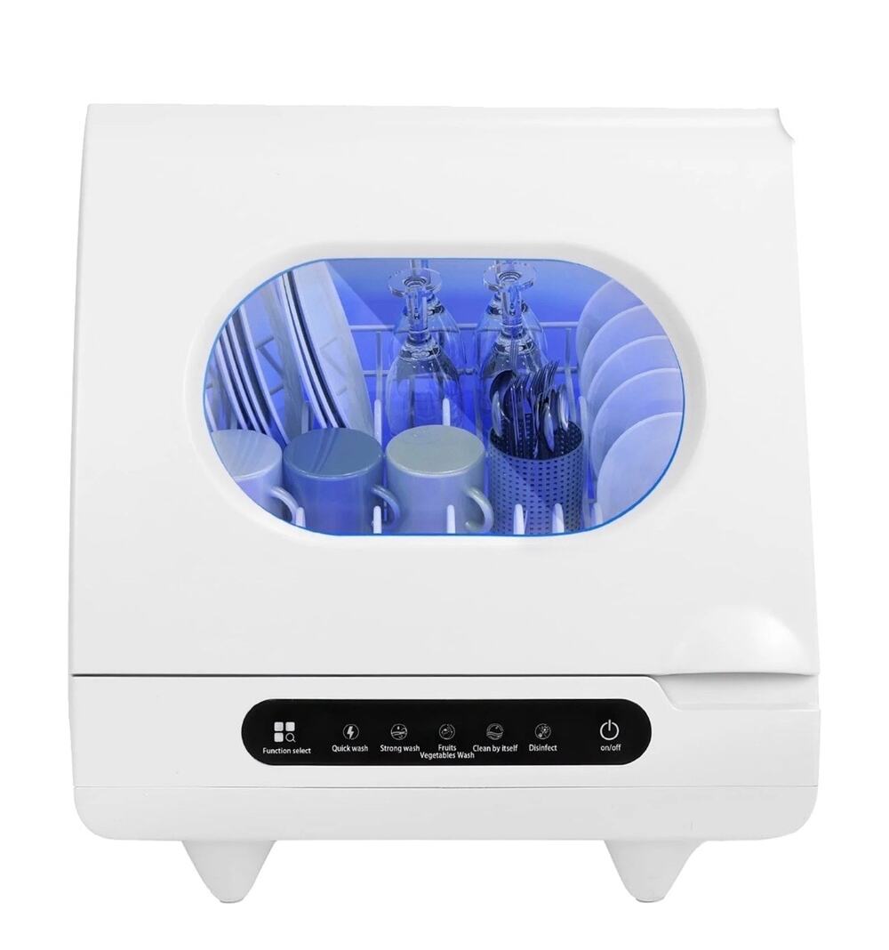 AMONSEE RLT2403108 Portable Countertop Dishwasher, 5 Washing Programs Easy Start